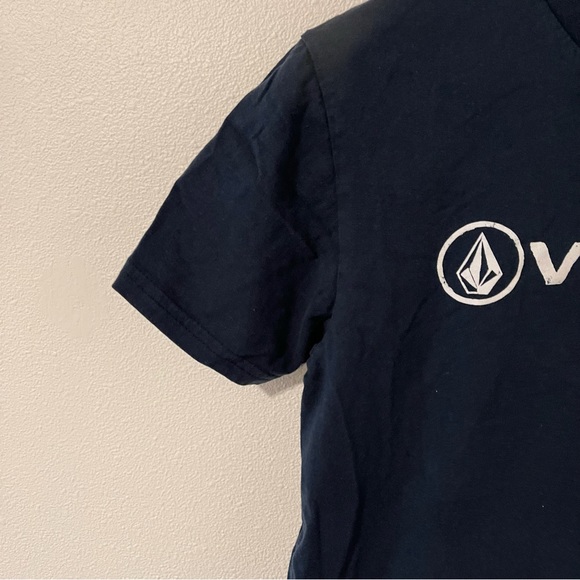 Volcom Navy Spellout Logo Graphic Tee Cotton-Small - Picture 4 of 5